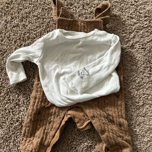 Disney One Pieces White and Brown Long Sleeved Bodysuit and Pants